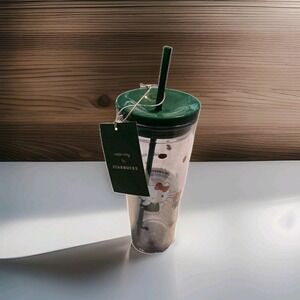 Starbucks Hello Kitty Collaboration Tumbler with Straw Green Lid 24oz